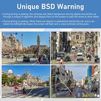 Sistema de Monitoreo Inteligente de Punto Ciego con Pantalla Táctil de 7 Pulgadas y 4 Canales, Cámaras Traseras IR BSD, Alarma, Grabadora DVR para Camiones, Autobuses y Automóviles