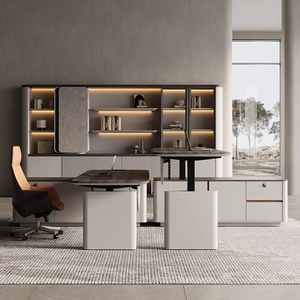 Bureau de direction électrique réglable en hauteur, double moteur intelligent, design minimaliste moderne, bureau informatique de luxe haut de gamme - Product Image 3