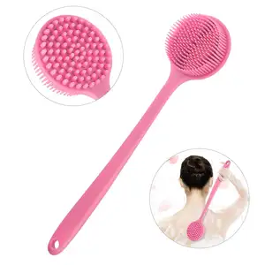Bath Pink Brush Tay Cầm Dài Bọt Biển Tắm Cho Vòi Hoa Sen Lưới Mềm Loofah Cho Da Tẩy Tế Bào Chết
