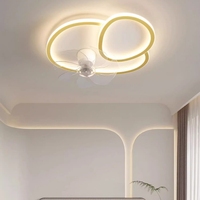 Ventilateur de plafond avec télécommande et lampe, pour salon, spectre complet, moderne, simple, avec tête oscillante, pour chambre à coucher