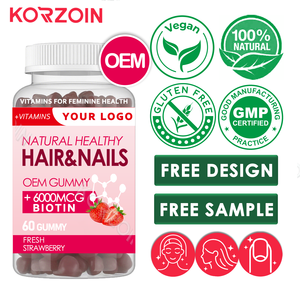 Gomitas de Colágeno de Fresa para Mujer, Marca Privada OEM, Suplemento Multivitamínico para el Crecimiento del Cabello, Vitaminas para el Crecimiento del Cabello, la Piel y las Uñas - Product Image 1