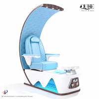 Fauteuil de pédicure électrique de luxe à dossier haut pour salon de spa avec lumière LED et massage