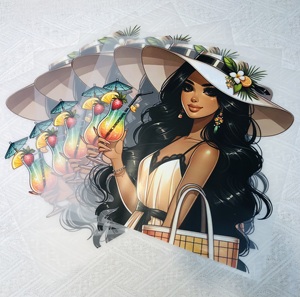 Pegatinas Termoadhesivas Personalizadas de Dibujos Animados de Niñas y Flores en Acuarela, Duraderas, para Prendas de Vestir, Lavables, de Tela PET, a la Moda - Product Image 1