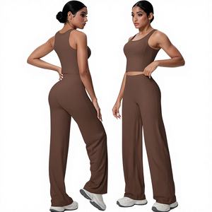 Conjunto Deportivo de Yoga de 2 Piezas para Mujer, Tallas Grandes, Alta Elasticidad, para Correr, Gimnasio, Fitness, Entrenamiento Atlético - Product Image 1