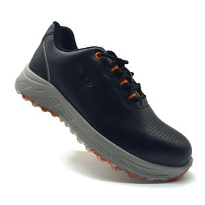 Precio de Fábrica al por Mayor 2026 Zapatos de Trabajo Antideslizantes con Suela de Gelatina Antipinchazos de Cuero Genuino Negro - Product Image 1