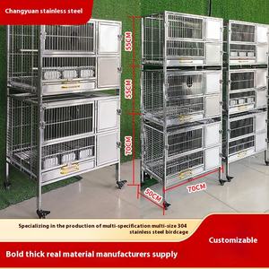 304 paslanmaz çelik lüks Villa büyük papağan kuş kafesi <span class=keywords><strong>Vintage</strong></span> stil Metal Birdhouse yetiştiriciliği kutusu çekmece keşiş üreme kafesi - Product Image 4