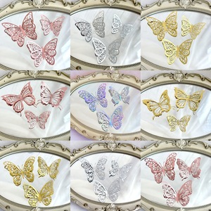 ของตกแต่งเค้กอะคริลิคผีเสื้อรูปทรงน้ำผึ้งและหวานๆ แบบสองด้าน สำหรับงานปาร์ตี้ - Product Image 2