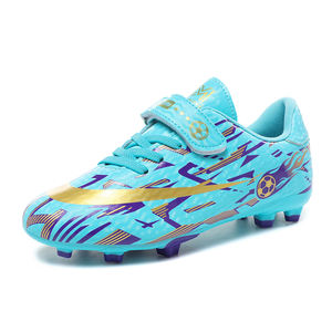 מחיר סיטונאי נעלי כדורגל לילדים נעלי דשא חיצוניות בנות נעלי כדורגל נושמות נגד החלקה לבנים - Product Image 4