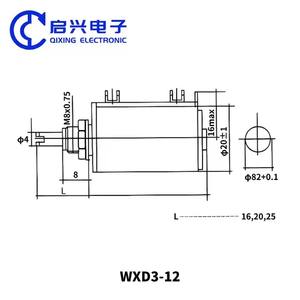 WXD3-12 BONENS 22K resistor variabel toleransi 5% 3 Solder Lug potensiometer luka kawat Ohm 5% - Product Image 6