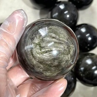 Sphère de cristal d'obsidienne dorée naturelle de haute qualité, boule de pierre précieuse, boule de cristal de guérison, grossiste en pierres précieuses