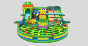 Parc <span class=keywords><strong>de</strong></span> jeux gonflables sur le thème <span class=keywords><strong>de</strong></span> l'aventure avec labyrinthe, <span class=keywords><strong>tour</strong></span> d'escalade, double toboggan et parcours d'obstacles - Product Image 3