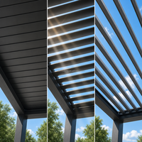 Pergola en aluminium avec lames motorisées et système de toiture bioclimatique imperméable, abri d'extérieur pour jardin moderne