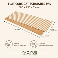 Tapis à gratter pour chat en liège plat avec surface en feutre 600x290mm, tapis à gratter en liège naturel pour chats