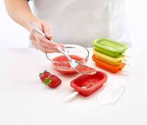 Moldes Apilables para Paletas Heladas + Palitos y Tapas |   Silicona de Platino Flexible, Reutilizable y Apta para Lavavajillas |   Paletas Heladas Caseras, Refrigerios Congelados - Product Image 5