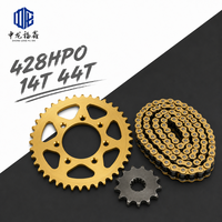 Kit chaîne et pignon O-Ring 428HPO 14T 44T en acier allié doré pour moto tout-terrain et dual sport Yamaha KTM Honda