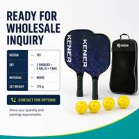 Ensemble de raquettes de pickleball en fibre de carbone pour l'extérieur – Vente chaude en gros directement de l'usine