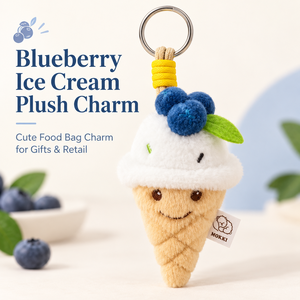 Portachiavi in peluche personalizzato a forma di gelato ai mirtilli, ciondolo per borsa a forma di cibo, morbido giocattolo imbottito, OEM ODM, all'ingrosso, regalo per negozi al dettaglio, <span class=keywords><strong>TOY</strong></span> <span class=keywords><strong>STORY</strong></span> - Product Image 1
