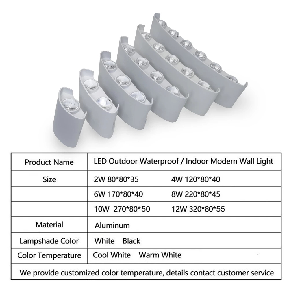 Wall Lights for Sale Decoration Simple Bedside Ip65 Exterior Waterproof Garden Aluminum Modern LED Wall Lamp Outdoor · image 5