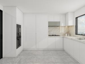 Diseño Minimalista de Gabinetes de Cocina con Tiradores Ocultos y Superficie de Fácil Limpieza, Proveedor de Guangdong - Product Image 3