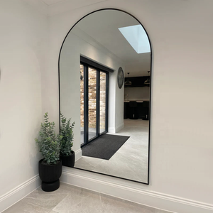 Miroir de Sol Moderne <span class=keywords><strong>en</strong></span> <span class=keywords><strong>Plein</strong></span> Pied avec Cadre <span class=keywords><strong>en</strong></span> Alliage d'Aluminium, Grand Format, Forme <span class=keywords><strong>Arche</strong></span>, à Poser ou à Suspendre, Décoration Simple pour Chambre à Coucher à Domicile - Product Image 4