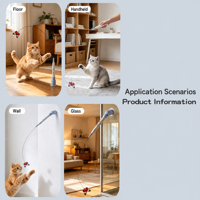 Baguette électrique pour chat, jouet interactif automatique pour chat avec ventouse, baguette papillon simulée rechargeable par USB