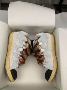 Sneakers de luxe en cuir véritable, sneakers plateforme de haute qualité avec lacets larges, chaussures décontractées tendance et à la mode - Product Image 3