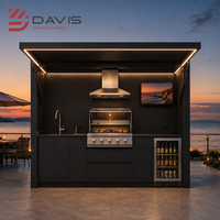 Cuisine extérieure modulaire en acier inoxydable, fabrication directe d'usine, armoires BBQ, îlot, évier, comptoir de rangement, service de conception personnalisée