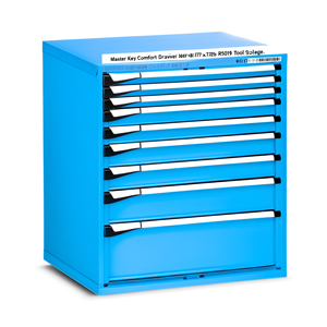 Fami Master Key Comfort <b>Drawer</b> Cabinet 9 <b>Drawers</b> 867x726x1000 Mm Capri Blue Ral5019 <b>Tool</b> Storage - Product Image 2