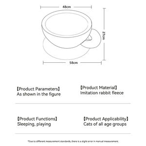 Cama para Perros y Gatos en Forma de Taza de Café, Redonda, Cálida, de Gran Tamaño, Nido para Mascotas, Artículos para Mascotas - Product Image 5