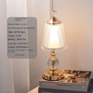 Đèn bàn pha lê hiện đại sang trọng với Pin điều khiển cảm ứng <span class=keywords><strong>LED</strong></span> để trang trí cạnh giường ngủ trong phòng khách - Product Image 4
