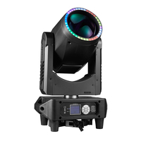 Luz de Escenario Joyfirst Beam 250W Súper Ligera, Mini Cabeza Móvil con Foco Beam para DJ y Discoteca con Tira de Anillo LED