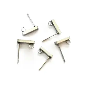 Paslanmaz çelik kanca küpeler çubuk tüp saplama küpe kulak telleri konektörü küpe DIY takı yapımı bulguları