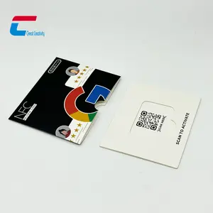 Gift Business Card Sleeve for google review cards rigid black cardboard packaging box