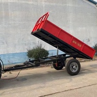 Remorque basculante hydraulique pour tracteur agricole de 2 tonnes, 3 tonnes, 5 tonnes, à essieu simple, pour l'agriculture