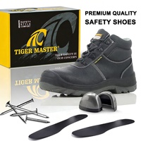 Chaussures de sécurité industrielles pour hommes, protection du travail, embout en acier, anti-perforation, antidérapantes, résistantes à l'huile, en cuir de vache