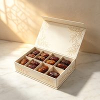 Boîte rigide écologique pour l'Aïd, fermeture magnétique, boîte cadeau pour dattes Medjool enrobées de chocolat, avec compartiments