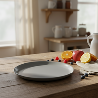 Service de table en grès de luxe Guangda, ensemble moderne en céramique grise, assiette, bol, tasse |   Lave-vaisselle, micro-ondes et four, sans fuite