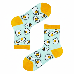 Green Egg Patterned Knitted 100% Cotton Casual Children's <b>Socks</b> Breathable High-Ankle - Product Image 2