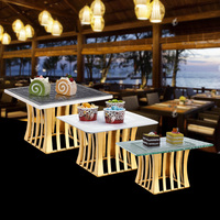 Présentoirs à gâteaux de luxe en acier inoxydable doré, design moderne, décoration de table de mariage, rehausseur pour hôtel et restaurant
