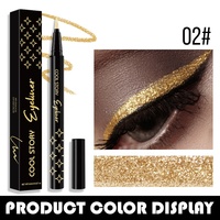Stylo Eyeliner Liquide Scintillant en Gros, Imperméable, Longue Tenue, Double Pointe, Végan, 9 Couleurs Métalliques pour Maquillage des Yeux