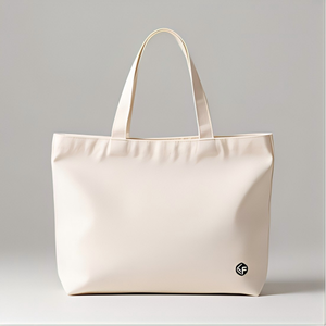 Borsa in tela organica personalizzabile con logo serigrafato, manico lungo, chiusura a cerniera, ecologica, riciclabile, riutilizzabile, resistente, moderna, semplice e neutra. - Product Image 1