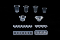 Moule à chocolat carré 7 cavités personnalisé plateau à bonbons petit gobelet d'emballage pour pouding à la gelée récipient en plastique jetable transparent en PP
