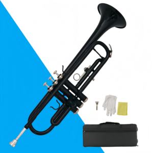 <span class=keywords><strong>Trompette</strong></span> Bb noire <span class=keywords><strong>à</strong></span> 3 pistons, instrument en laiton professionnel, vente en gros du fabricant - Product Image 1