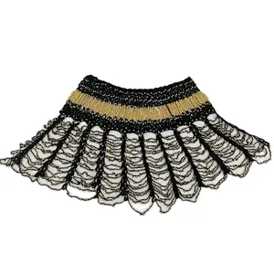 Conjunto <span class=keywords><strong>de</strong></span> Falda y Top Casual con Cuentas, Estilo Envolvente, Chaqueta Pequeña, Moderno, <span class=keywords><strong>de</strong></span> Fibra <span class=keywords><strong>de</strong></span> Poliéster, con Estampado a Cuadros, Estilo Ligero y Maduro - Product Image 4