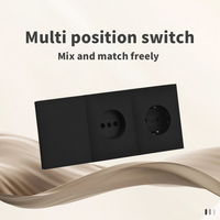 Interruptores y Enchufes de Pared WESA Ultrafinos con Botón Pulsador de 1/2/3 Vías, Enchufe Europeo de 1/2 Vía, Combinación Libre, Diseño Moderno de Lujo