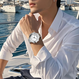 Orologio al Quarzo di Lusso Parlante con Quadrante Analogico in Vetro e Voce Digitale in Inglese per <span class=keywords><strong>Non</strong></span> <span class=keywords><strong>Vedenti</strong></span>/Ipovedenti e Anziani, Impermeabile - Product Image 5