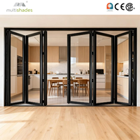 Porte pliante moderne haut de gamme pour entrée de boutique, multi-panneaux, isolation acoustique, conçue pour les showrooms de vente au détail et les villas extérieures