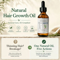 Ramuan Herbal Alami Bernutrisi untuk Pertumbuhan Rambut, Anti Rontok, dengan Biotin dan Minyak Rosemary, Label Pribadi untuk Pria (Grosir)