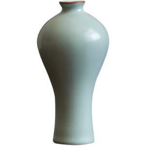 Ru Ware Willow Leaf <b>Vase</b> <b>Small</b> Ice Crack Glaze Ceramic Tabletop <b>Vase</b> For Tea Ceremony Decor - Product Image 5