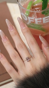 Xinfly Romantic 18K Gold Single Stone Natural Pink Morganite Gemstone Ring - Product Image 2